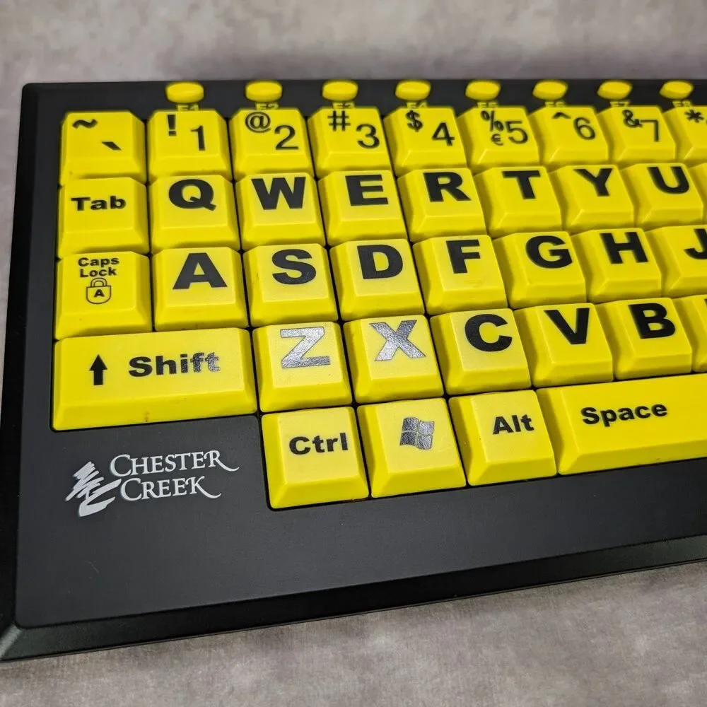 Chester Creek VisionBoard 2 Large Print Yellow High Contrast PC Mac USB Keyboard